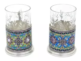 Набор подстаканников "Фантазия" на 2 персоны, финифть